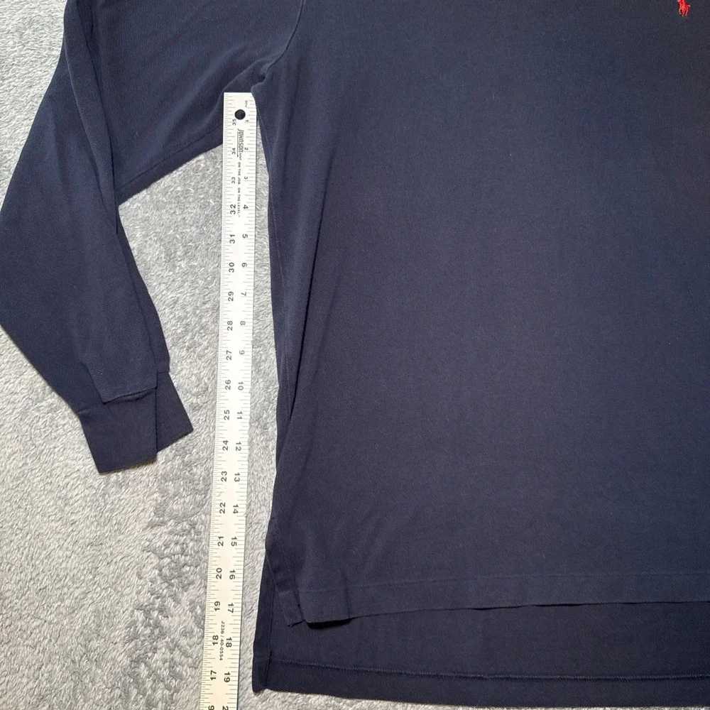 Vintage Polo Ralph Lauren Shirt Mens Large Navy 90s Polo Pony Rugby Long Sleeve